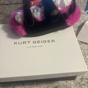 Kurt Geiger Women's Pink and Black Sandals